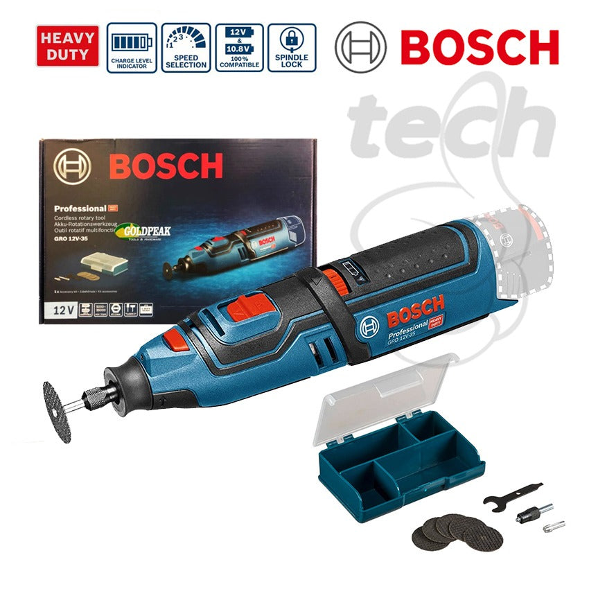 Mesin Gerinda Tuner Cordless Rotary Tool Bosch GRO 12V-35 - Unit