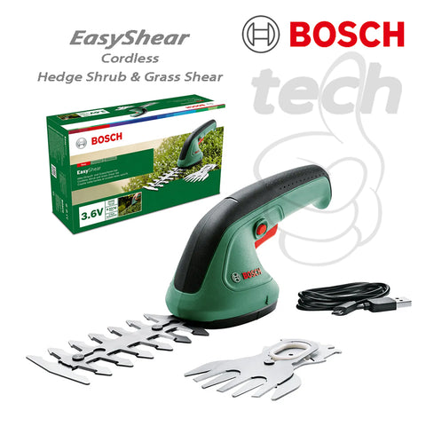 Mesin Pangkas Semak Rumput Cordless Baterai Hedge Shrub & Grass Shear Bosch EasyShear 3.6V