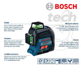 Line Laser Level Garis Bosch GLL 3-60 XG Professional