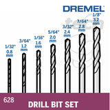 Mata Bor Besi Kayu Plastic Drill Bit Set DREMEL 628 7pcs/pack