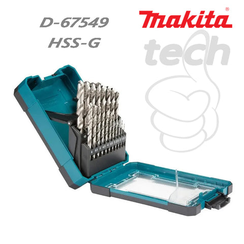 Mata Bor Besi Set Metal Drill Bits HSS-G Makita D-67549 19pcs/set (1-10mm)