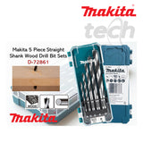 Mata Bor Kayu Set Wood Drill Bits Makita D-72861 - 5Pcs/pack - 4, 5, 6, 8 & 10mm